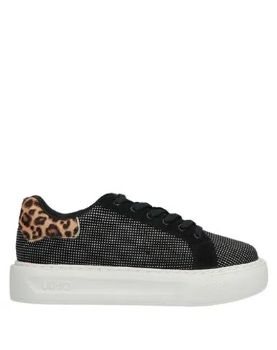 Liu •jo Woman Sneakers Black Size 7 Leather