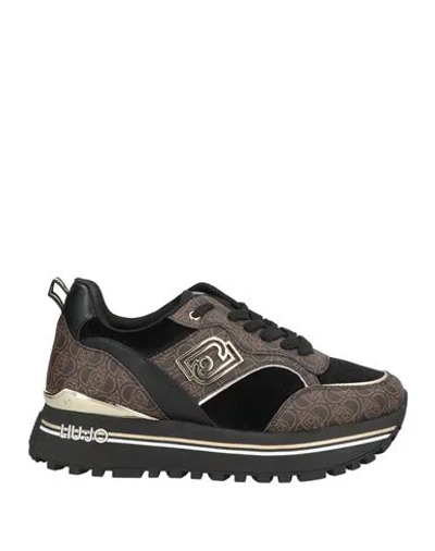 Liu •jo Woman Sneakers Black Size 7 Textile Fibers, Synthetic Material