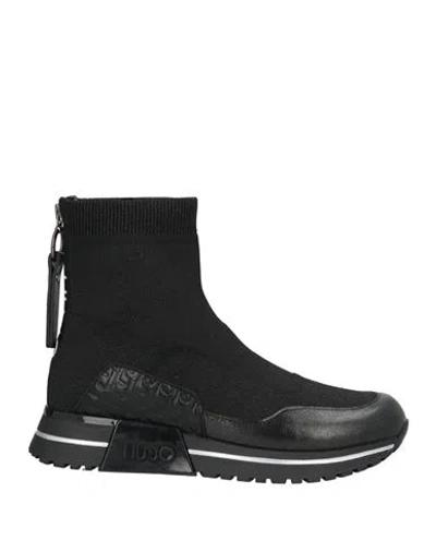 Liu •jo Woman Sneakers Black Size 7 Textile Fibers, Synthetisches Material