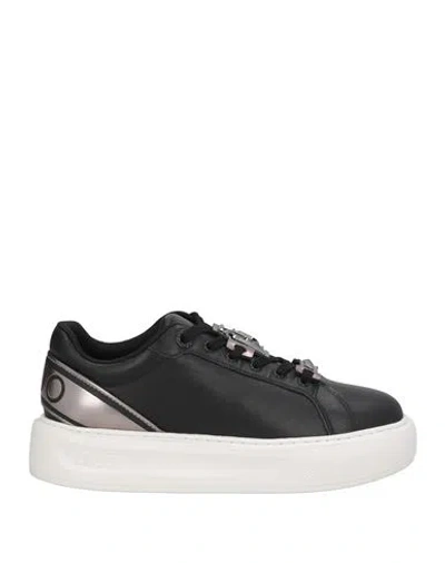 Liu •jo Woman Sneakers Black Size 8 Calfskin