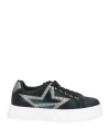 Liu •jo Woman Sneakers Black Size 8 Cow Leather, Synthetisches Material, Textile Fibers