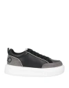 Liu •jo Woman Sneakers Black Size 8 Soft Leather, Textile Fibers In Black