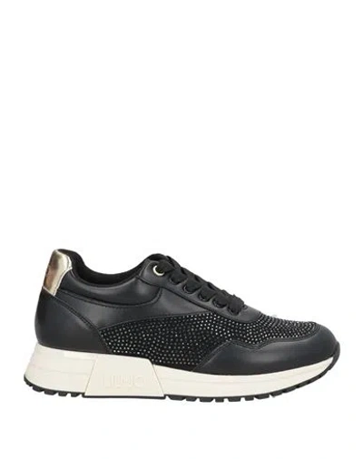 Liu •jo Woman Sneakers Black Size 8 Textile Fibers