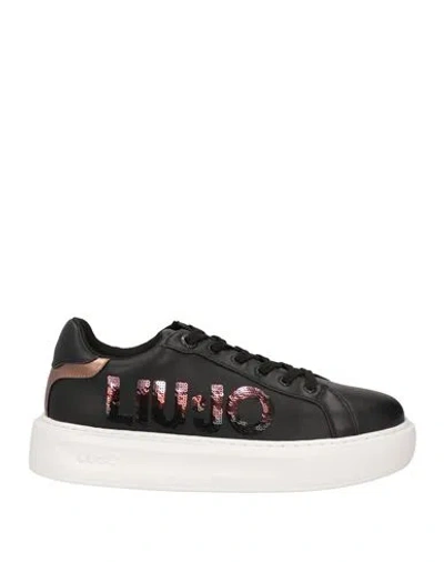 Liu •jo Woman Sneakers Black Size 7 Leather