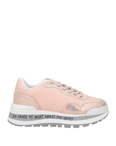 Liu •jo Woman Sneakers Blush Size 7 Soft Leather, Textile Fibers In Pink