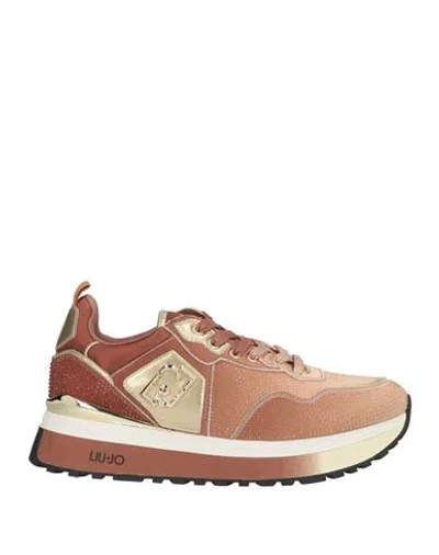 Liu •jo Woman Sneakers Copper Size 9 Textile Fibers, Synthetic Material In Orange