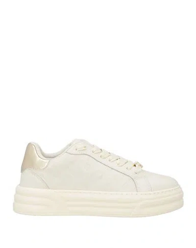 Liu •jo Woman Sneakers Cream Size 5 Leather, Textile Fibers In White