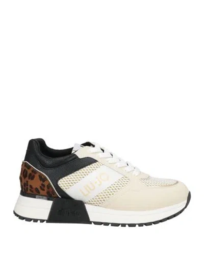 Liu •jo Woman Sneakers Cream Size 6 Textile Fibers In Multi