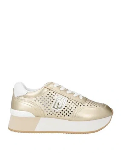 Liu •jo Woman Sneakers Gold Size 6 Leather, Synthetic Material