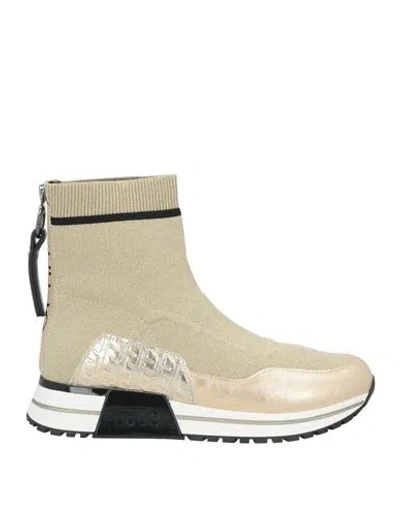 Liu •jo Woman Sneakers Gold Size 7 Textile Fibers