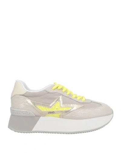 Liu •jo Woman Sneakers Grey Size 8 Textile Fibers, Leather