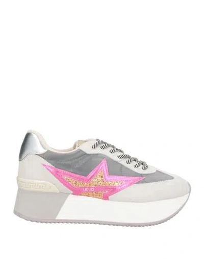 Liu •jo Woman Sneakers Grey Size 8 Textile Fibers In Multi