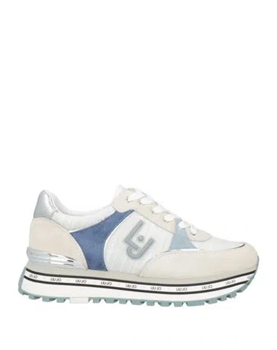 Liu •jo Woman Sneakers Light Grey Size 11 Leather, Textile Fibers, Synthetic Material