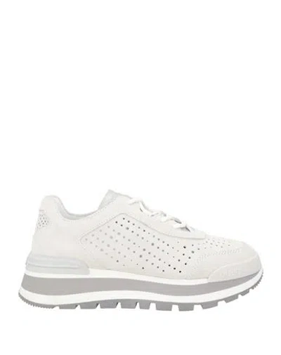 Liu •jo Woman Sneakers Light Grey Size 8 Leather