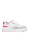 Liu •jo Woman Sneakers Light Grey Size 8 Leather In Grey