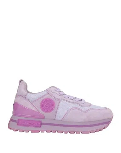Liu •jo Woman Sneakers Lilac Size 11 Leather, Textile Fibers In Purple