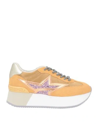 Liu •jo Woman Sneakers Mustard Size 8 Textile Fibers In Multi