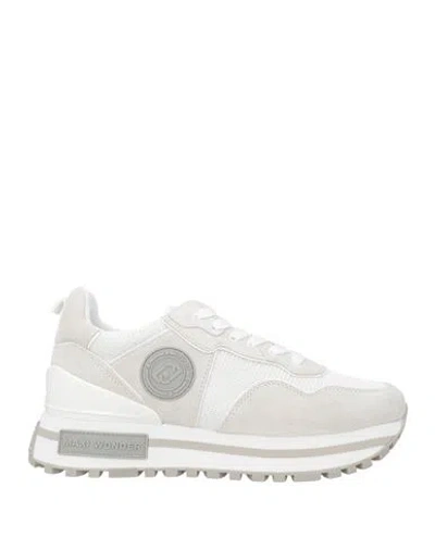 Liu •jo Woman Sneakers Off White Size 10 Leather, Textile Fibers