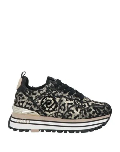 Liu •jo Woman Sneakers Platinum Size 6 Leather, Textile Fibers In Grey