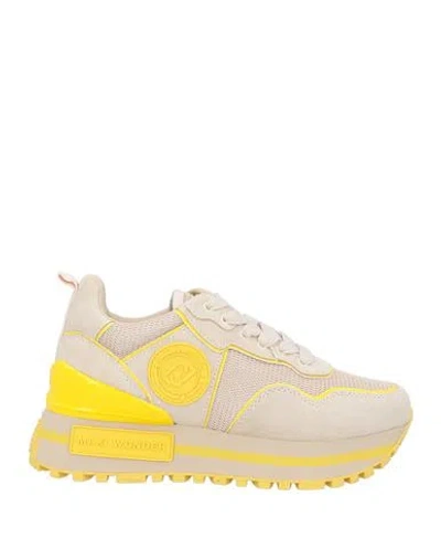 Liu •jo Woman Sneakers Sand Size 5 Leather, Textile Fibers In Beige