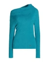 Liu •jo Woman Sweater Azure Size L Polyamide In Blue