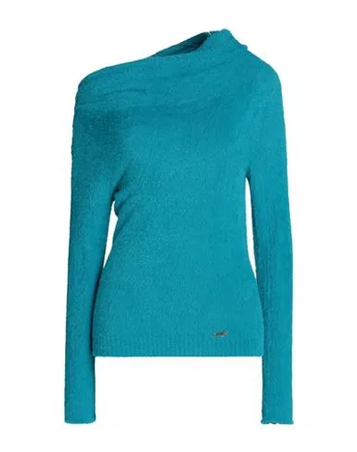 Liu •jo Woman Sweater Azure Size L Polyamide In Blue