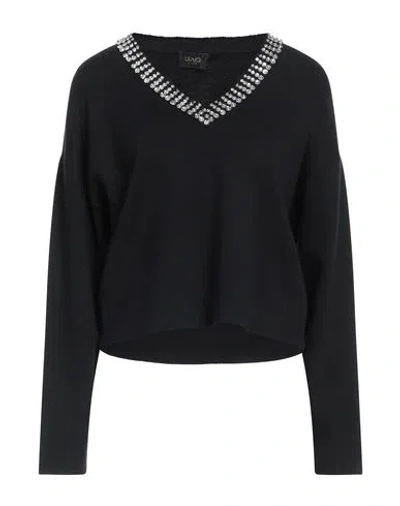 Liu •jo Woman Sweater Black Size L Cotton, Modal, Polyester, Polyamide