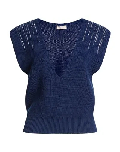 Liu •jo Woman Sweater Blue Size L Acrylic, Wool