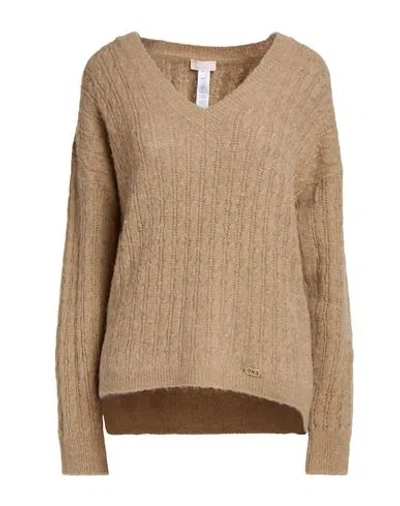 Liu •jo Woman Sweater Camel Size L Acrylic, Polyamide, Alpaca Wool In Brown
