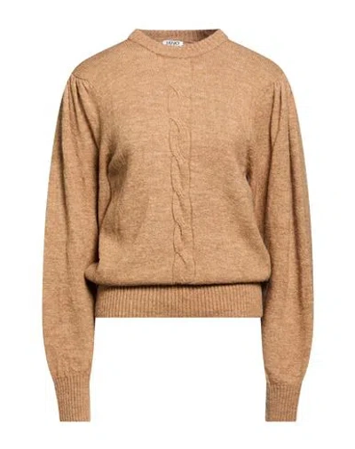 Liu •jo Woman Sweater Camel Size L Acrylic, Polyamide, Wool, Polyester, Elastane In Brown