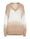 Liu •jo Woman Sweater Camel Size S Acrylic, Polyamide, Alpaca Wool, Metallic Polyester In Brown