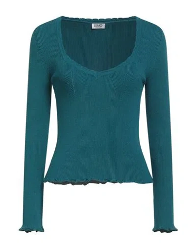 Liu •jo Woman Sweater Deep Teal Size Xl Viscose, Polyester, Polyamide In Green
