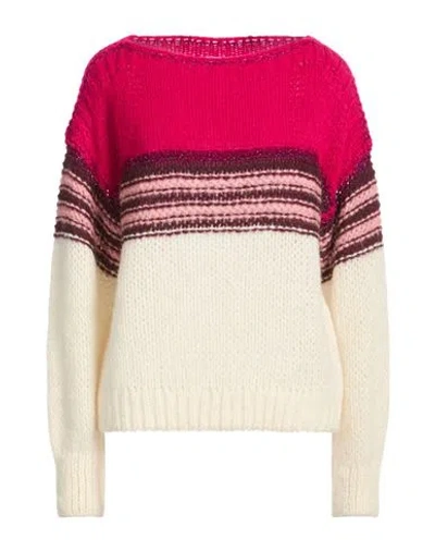 Liu •jo Woman Sweater Fuchsia Size L Acrylic, Polyamide, Alpaca Wool, Viscose, Metallic Polyester In Multi