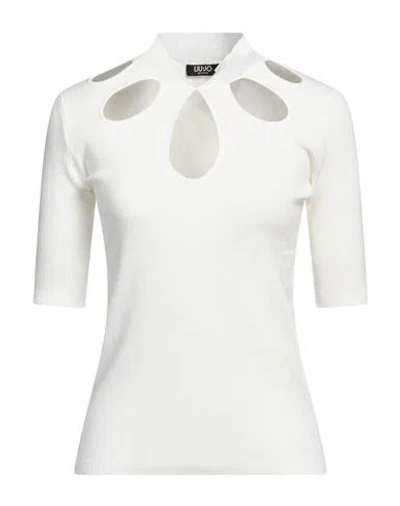 Liu •jo Woman Sweater Ivory Size L Viscose, Polyester In White