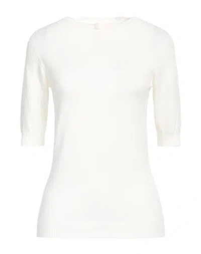Liu •jo Woman Sweater Ivory Size Xl Viscose, Polyester In White