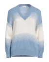 Liu •jo Woman Sweater Light Blue Size L Acrylic, Polyamide, Alpaca Wool, Metallic Polyester