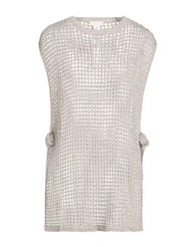 Liu •jo Woman Sweater Light Grey Size Onesize Viscose, Metallic Polyester