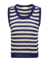 Liu •jo Woman Sweater Midnight Blue Size S Viscose, Metallic Polyester In Blue