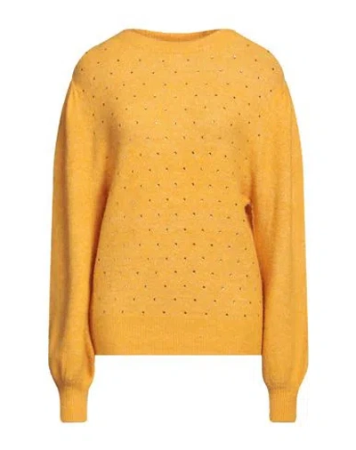 Liu •jo Woman Sweater Ocher Size Xl Polyamide, Acrylic, Wool, Viscose, Elastane In Yellow