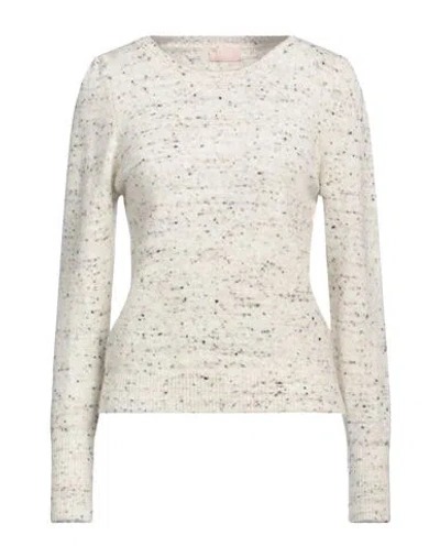 Liu •jo Woman Sweater Off White Size S Wool, Acrylic, Polyamide, Viscose, Elastane In Off White