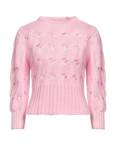 Liu •jo Woman Sweater Pink Size Xs Cotton, Acrylic In Pink