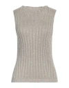 Liu •jo Woman Sweater Platinum Size L Viscose, Metallic Polyester In Grey