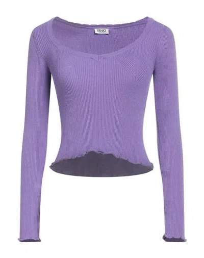 Liu •jo Woman Sweater Purple Size Xs Viscose, Polyester, Polyamide
