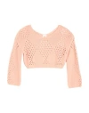Liu •jo Woman Sweater Salmon Pink Size L Cotton In Salmon Pink