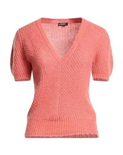 Liu •jo Woman Sweater Salmon Pink Size M Alpaca Wool, Acrylic, Polyamide