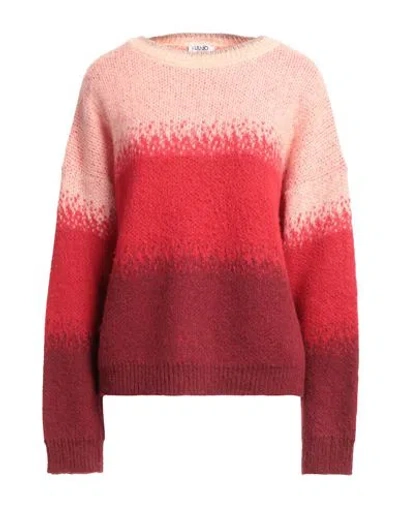 Liu •jo Woman Sweater Salmon Pink Size Xl Acrylic, Polyamide, Mohair Wool In Red