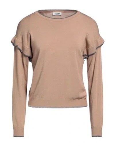 Liu •jo Woman Sweater Sand Size L Viscose, Acrylic, Elastane, Polyamide, Polyester In Brown