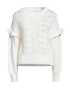 Liu •jo Woman Sweater White Size L Cotton In White