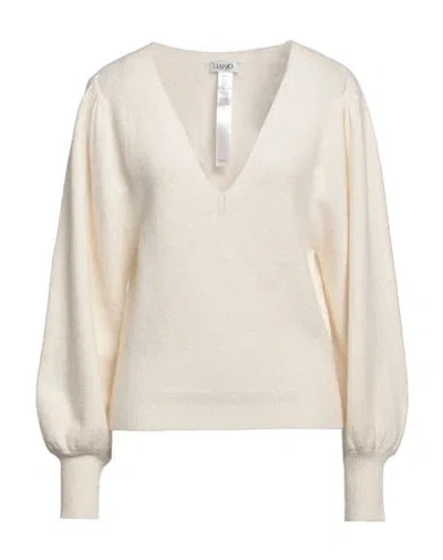 Liu •jo Woman Sweater White Size L Polyamide, Acrylic, Wool, Viscose, Elastane In Pink