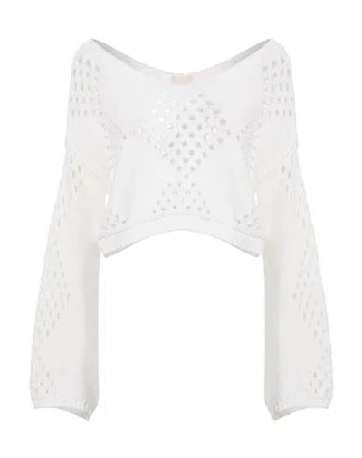 Liu •jo Woman Sweater White Size S Cotton